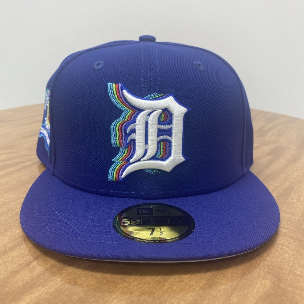 New Era 59FIFTY Detroit Tigers World Series 50th Anniversary Blue Hat 7 1/2